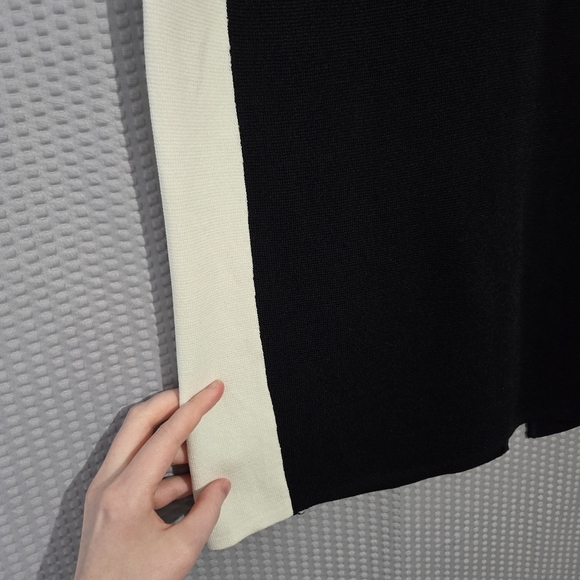 Tahari NWT Simple Sleek Black and White Comfy Golf Career Business Pencil Skirt - Picture 3 of 11